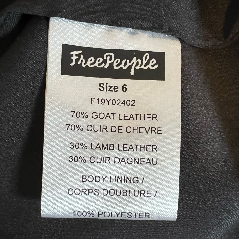 100% leather Free People Black Geometric Mini Dress size 6 - Picture 7 of 7